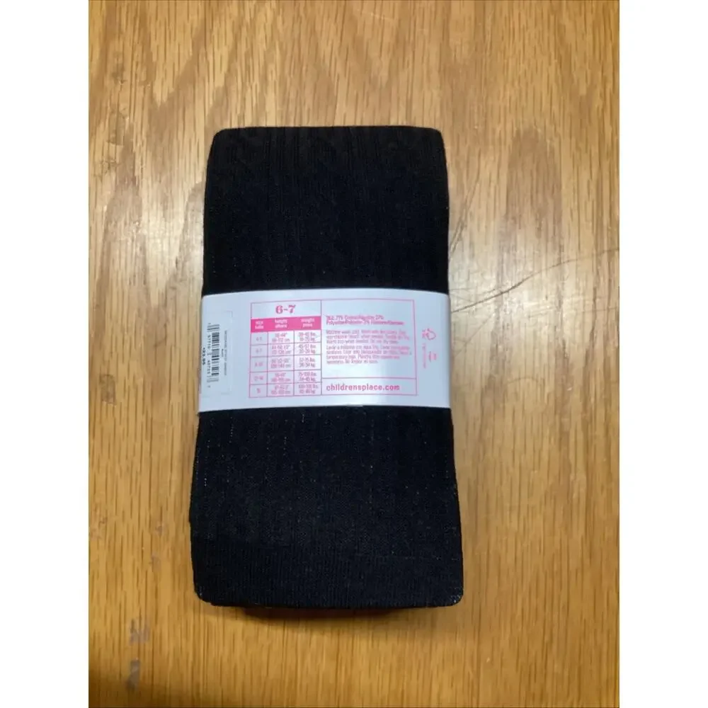 NEW The Children's Place 2-pack Black Tights Size 6-7